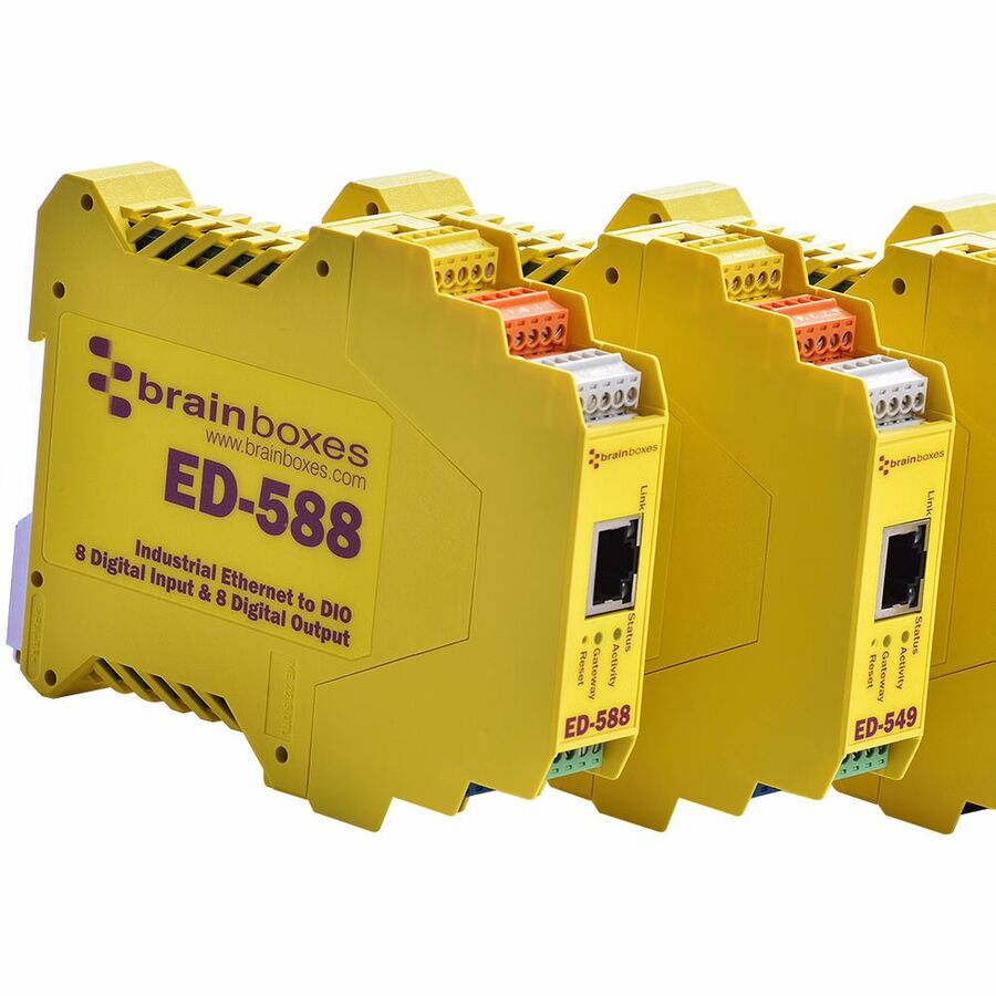 Brainboxes Ethernet to 8 Digital Inputs and 8 Digital Outputs + RS485 Gateway