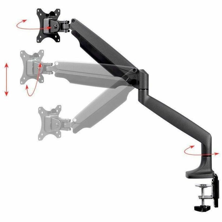 Monoprice Workstream 15526 Mounting Arm for Monitor, TV - Black - Landscape/Portrait