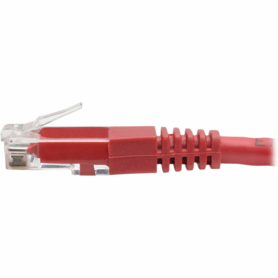 Eaton Cat6 Cat5e Gigabit Molded Patch Cable RJ45 M/M 550MHz Red 3ft, Male, 3 ft, Gold, N200-003-RD