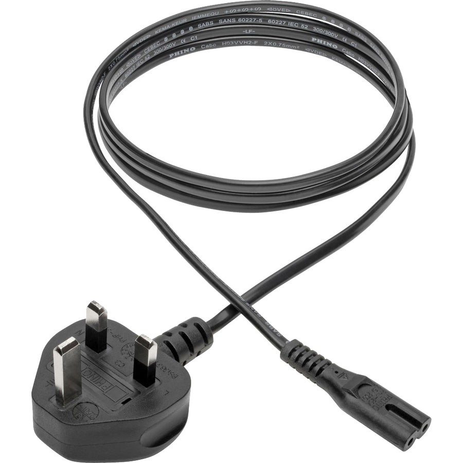 Eaton Tripp Lite Series UK Computer Power Cord - BS1363 to C7, 2.5A, 250V, 18 AWG, 6 ft. (1.83 m), Black