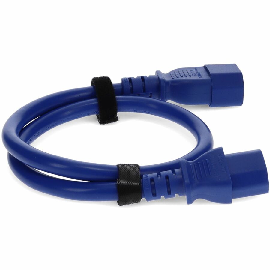 ADDON 3ft C13 Female to C14 Male 18AWG 100-250V at 10A Blue Power Cable, 3 ft, ADDC132C1418AWG3FBLU