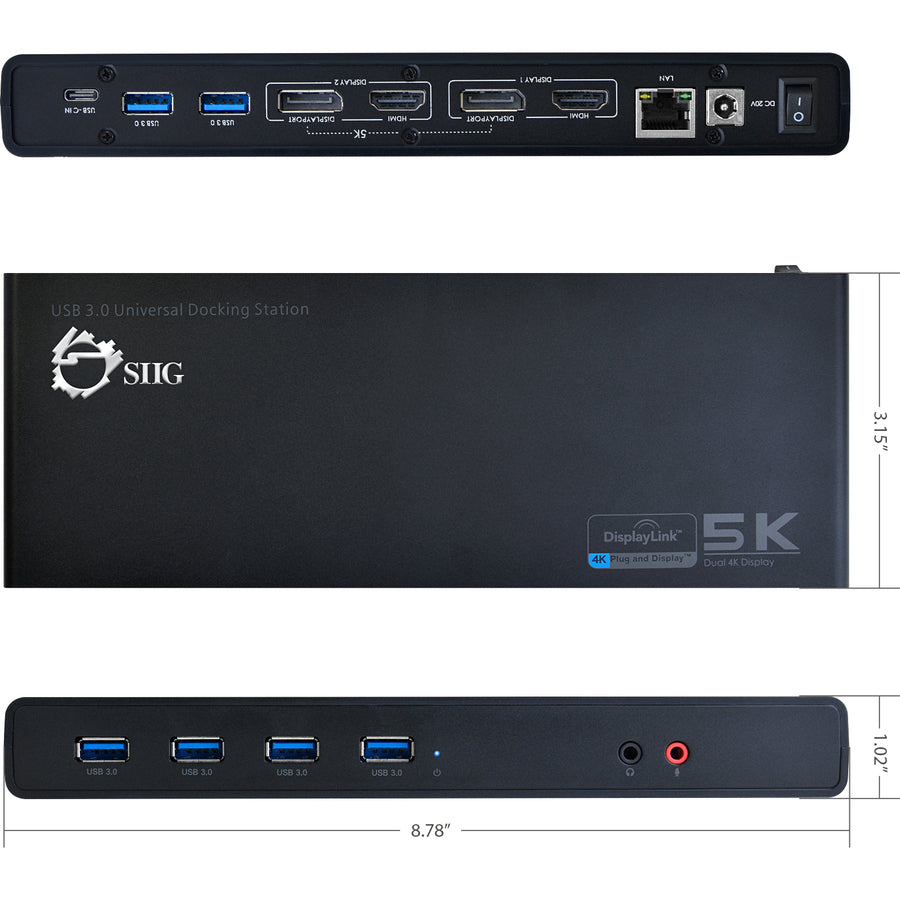 SIIG USB 3.0 4K Dual Video Docking Station