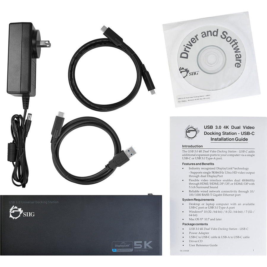 SIIG USB 3.0 4K Dual Video Docking Station