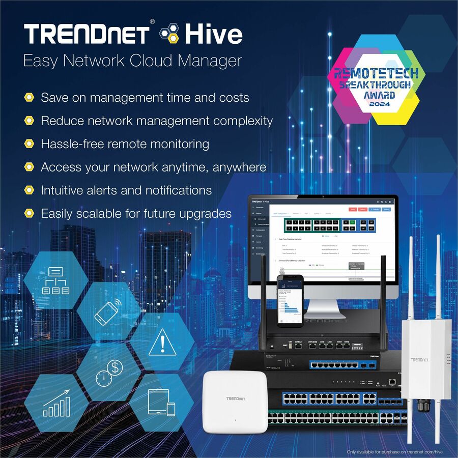 TRENDnet 10-Port Gigabit Web Smart PoE+ Switch, 8 x Gigabit PoE+ Ports, 2 x SFP Slots, Vlan, QoS, IPv6 Support, 20Gbps Switching Capacity, 75W PoE