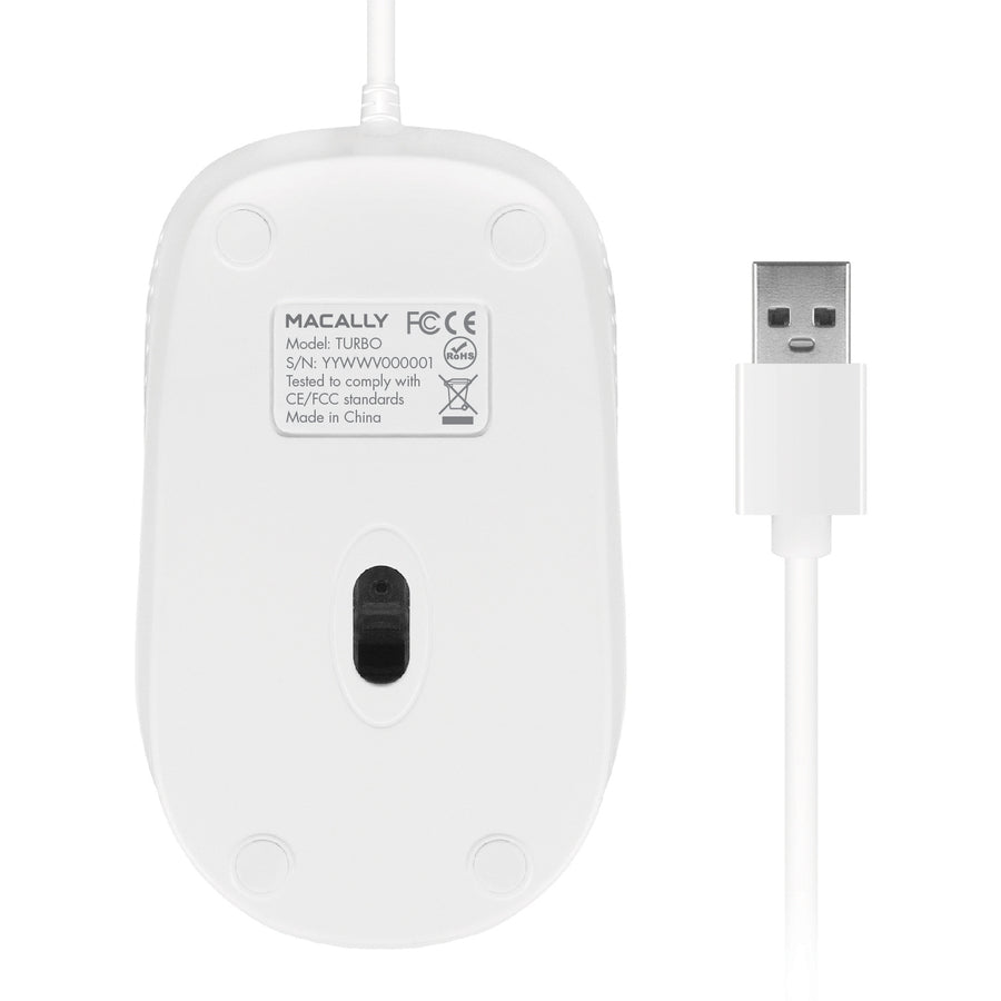 Macally 3 Button Optical USB Wired Mouse for Mac and PC