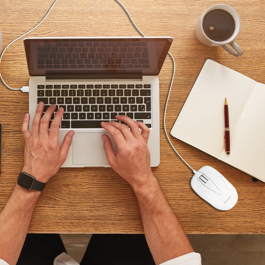 Macally 3 Button Optical USB Wired Mouse for Mac and PC