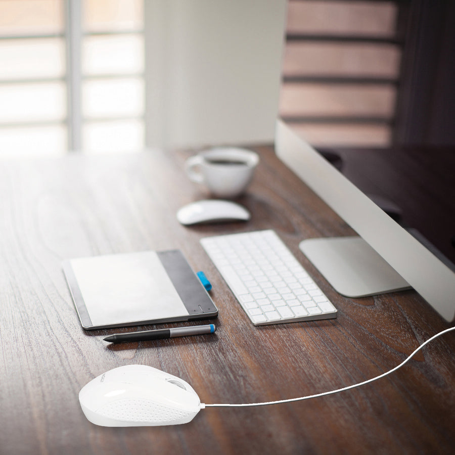 Macally 3 Button Optical USB Wired Mouse for Mac and PC