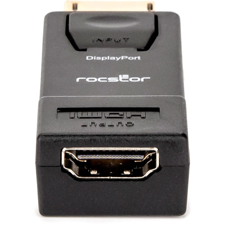 Rocstor Premium DisplayPort to HDMI Video Adapter Converter - M/F - 1 x HDMI Female - 1 x DisplayPort Male - Gold Platted Connectors - Black - ADAPTER CONVERTER Male/Female