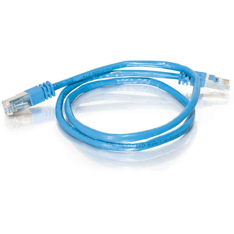 Legrand C2G-10ft Cat5e Molded Shielded (STP) Network Patch Cable - Blue