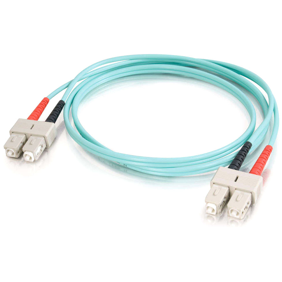 Legrand C2G-2m SC-SC 10Gb 50/125 OM3 Duplex Multimode PVC Fiber Optic Cable - Aqua