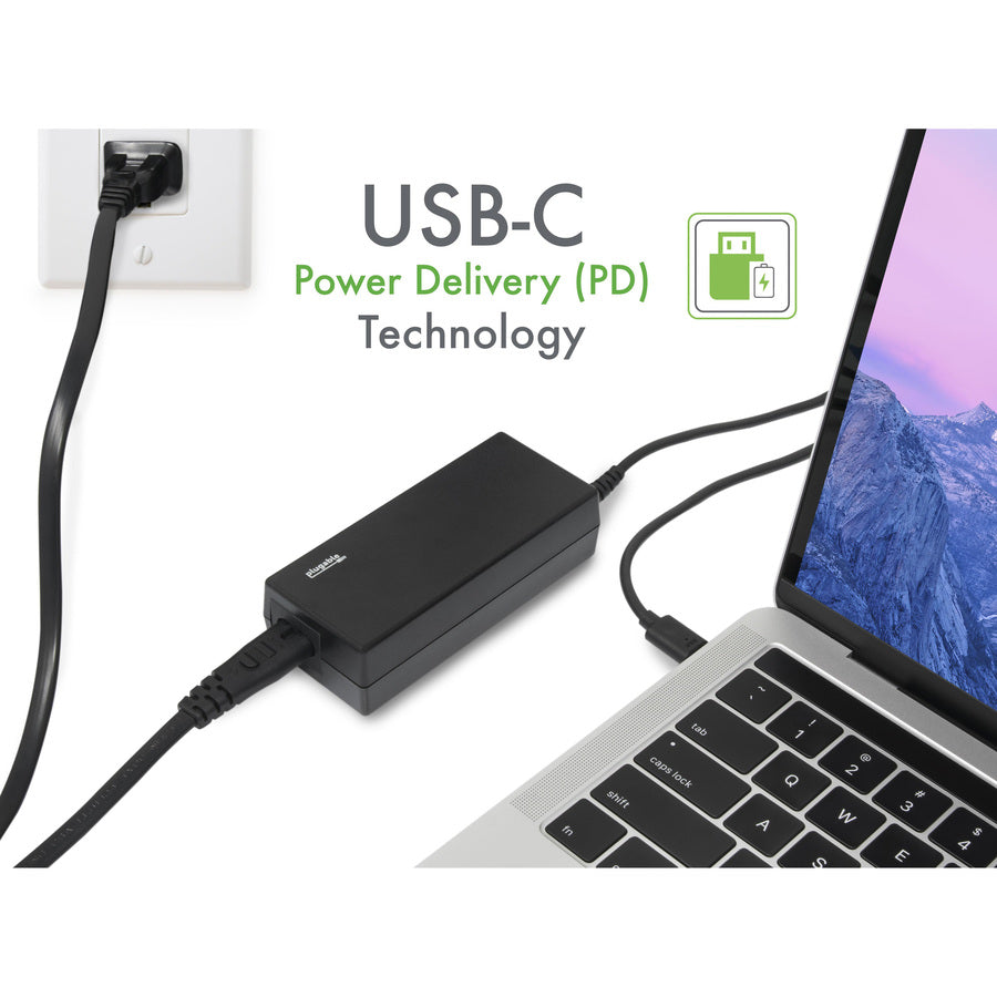 Plugable USB C Laptop Charger with 60W PD