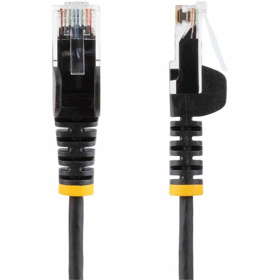 StarTech.com 3ft CAT6 Cable - Slim CAT6 Patch Cord - Black - Snagless RJ45 Connectors - Gigabit Ethernet Cable - 28 AWG - LSZH (N6PAT3BKS)