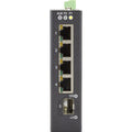 Black 4P 10/100/1000 RJ45 1P 100/1000 SFP IND UNMGD SWITCH, Ethernet, 5-Port