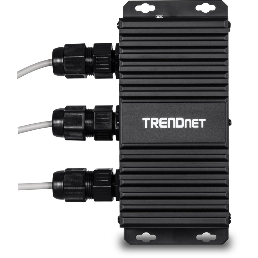 TRENDnet 2-Port Industrial Outdoor Gigabit UPoE Extender, Extends 100m- Total Distance Up to 200m (656'), Supports PoE (15.4W), PoE+(30W), UPoE(60W), IP67 Housing, TI-EU120