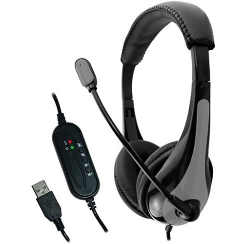 Ergoguys, AVID AE-39 USB HEADSET WITH MIC & INLINE CONTROLS, GRAY