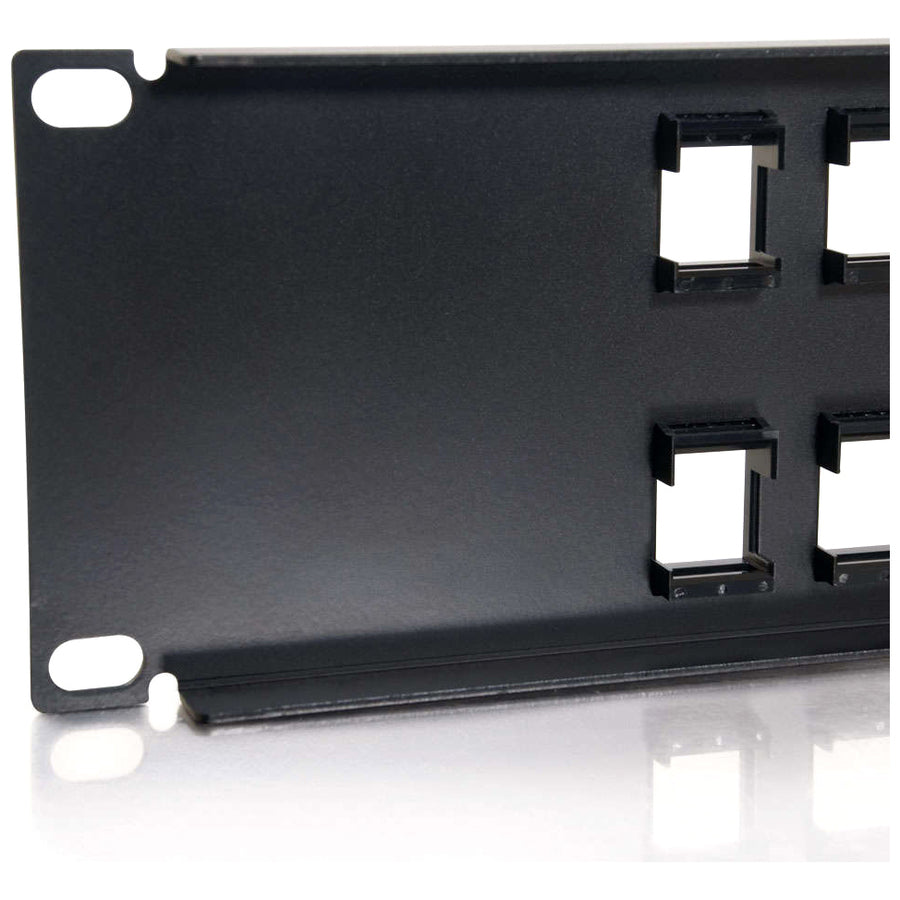 Legrand C2G 24-Port Blank Keystone/Multimedia Patch Panel, 19 in, Black