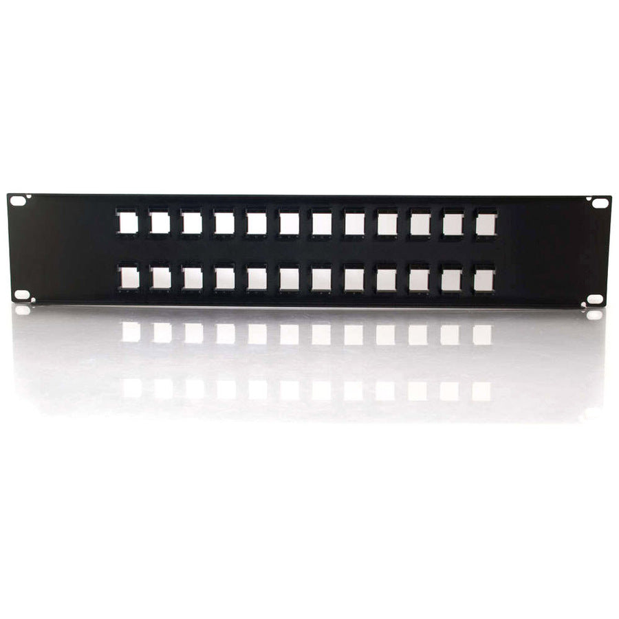 Legrand C2G 24-Port Blank Keystone/Multimedia Patch Panel, 19 in, Black