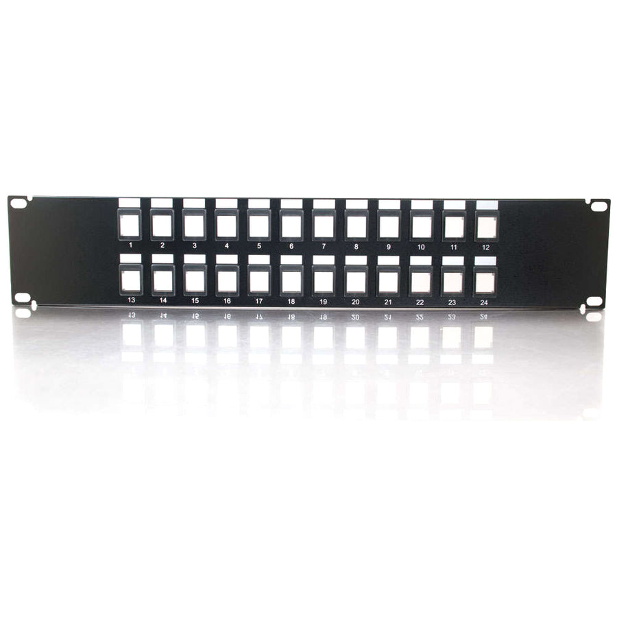 Legrand C2G 24-Port Blank Keystone/Multimedia Patch Panel, 19 in, Black