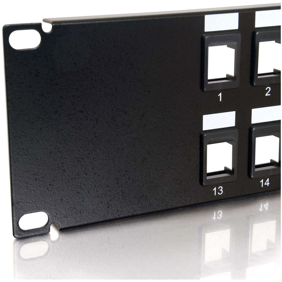 Legrand C2G 24-Port Blank Keystone/Multimedia Patch Panel, 19 in, Black