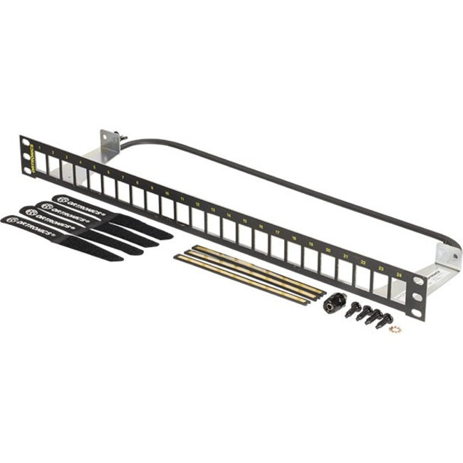Ortronics Blank Patch Panel, Blank Patch Panel Rear Cable Management Grounding Lug, PHDTKSU24, Silver