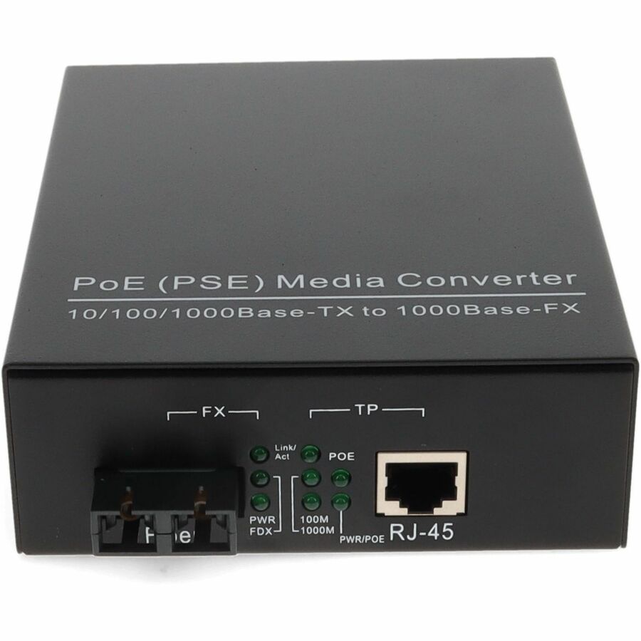 AddOn 10/100/1000Base-TX(RJ-45) to 1000Base-SX(SC) MMF 850nm 550m POE+ Media Converter