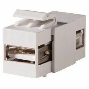 LEGRAND Ortronics Keystone, USB Type A-A, Feed-Thru, Fog White, Female, Brown