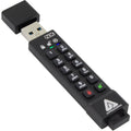 Apricorn 64GB 256-BIT AES XTS HW, 0.850 oz, 64GB Aegis Secure Key 3NX USB 3.0 Flash Drive, Black, USB 3.0