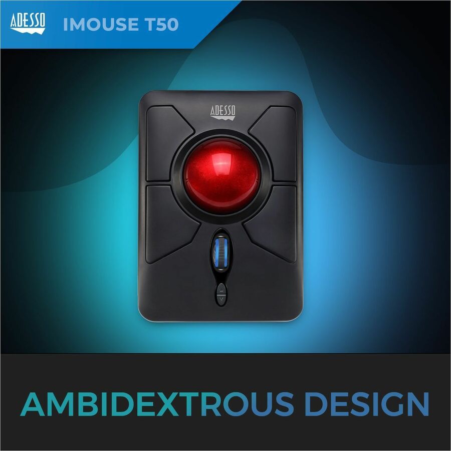 Adesso iMouse T50 - Wireless Programmable Ergonomic Trackball Mouse