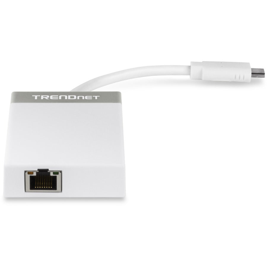 TRENDnet USB-C to Ethernet Gigabit Adapter, TUC-ETGH3, USB-C Hub with RJ-45 Gigabit, Windows and Mac Compatible, 3 x USB 3.0 Ports, 1 x Gigabit Ethernet Port, Compatible with USB 2.0 and USB 1.1