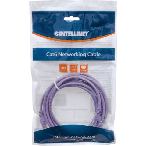 IC Intellinet Network Solutions Cat6 UTP Network Patch Cable, 3 ft (1.0 m), Purple