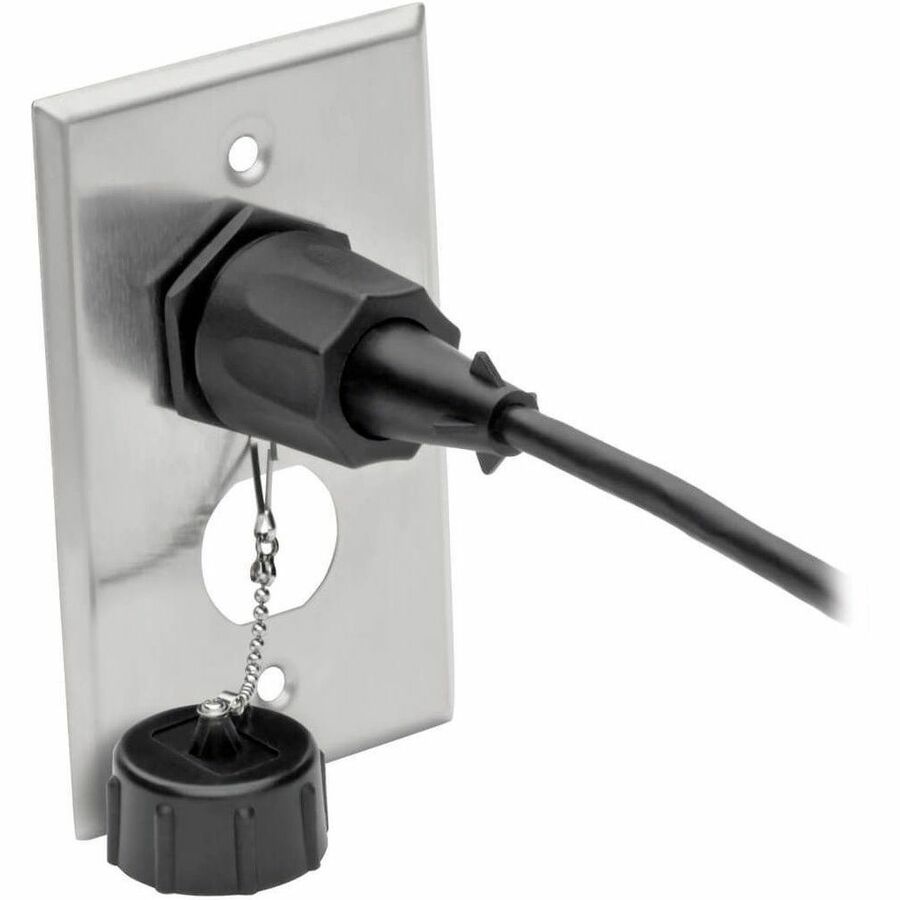 Eaton Tripp Lite Series 2-Port Single Gang Faceplate, Stainless Steel, Industrial Grade, IP44, TAA