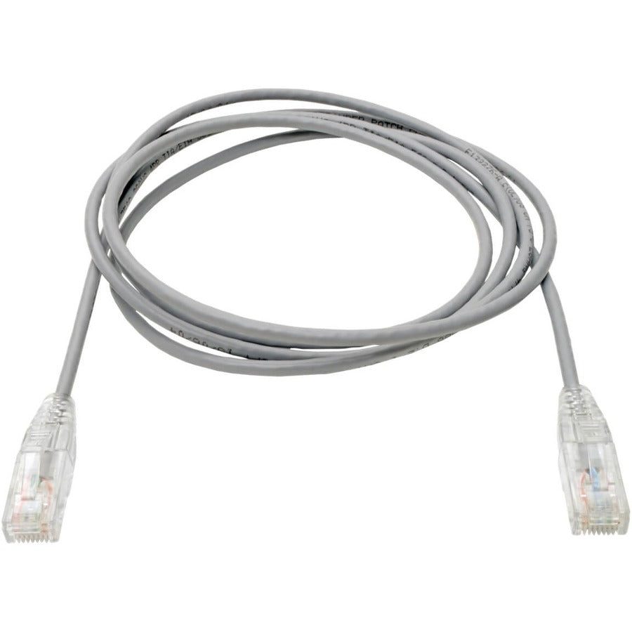 Eaton Tripp Lite Series Cat6 Gigabit Snagless Slim UTP Ethernet Cable (RJ45 M/M), PoE, Gray, 7 ft. (2.13 m)