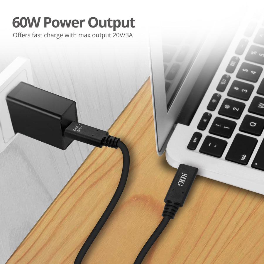 SIIG USB 3.1 Type-C Gen 2 Cable 60W - 1M