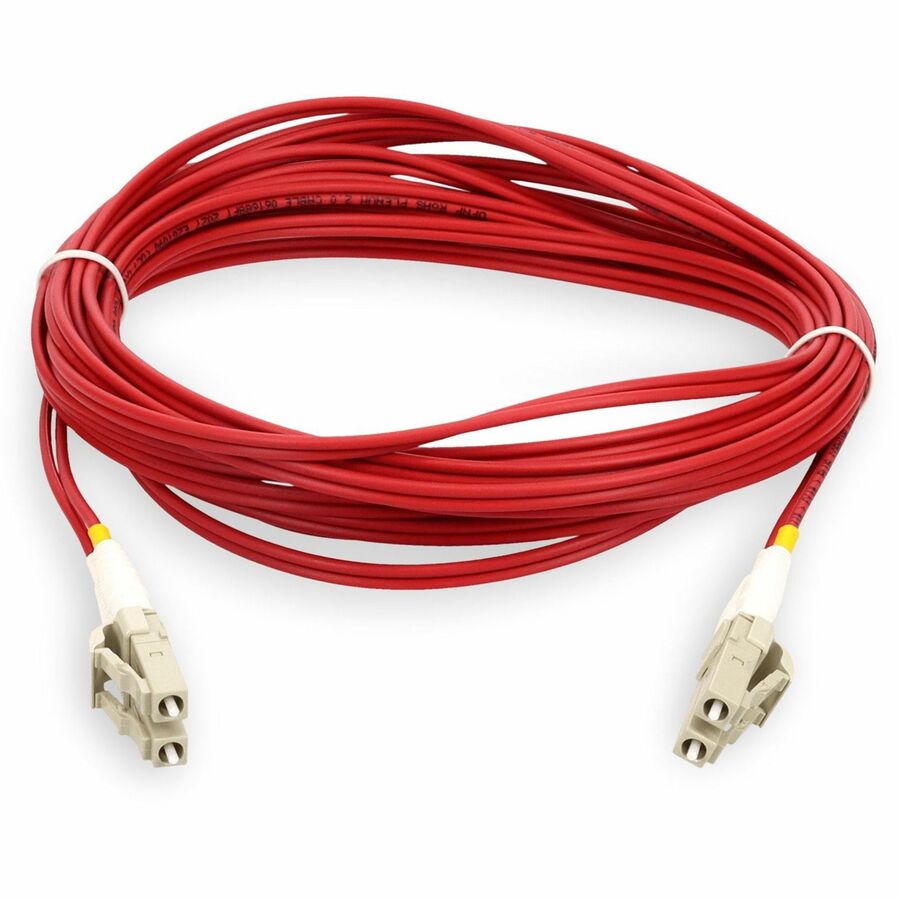 AddOn 1m LC (Male) to LC (Male) Red OM4 Duplex Fiber OFNR (Riser-Rated) Patch Cable