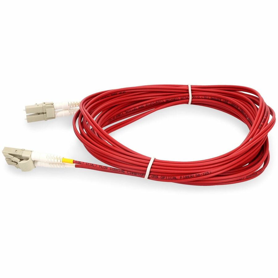 AddOn 1m LC (Male) to LC (Male) Red OM4 Duplex Fiber OFNR (Riser-Rated) Patch Cable