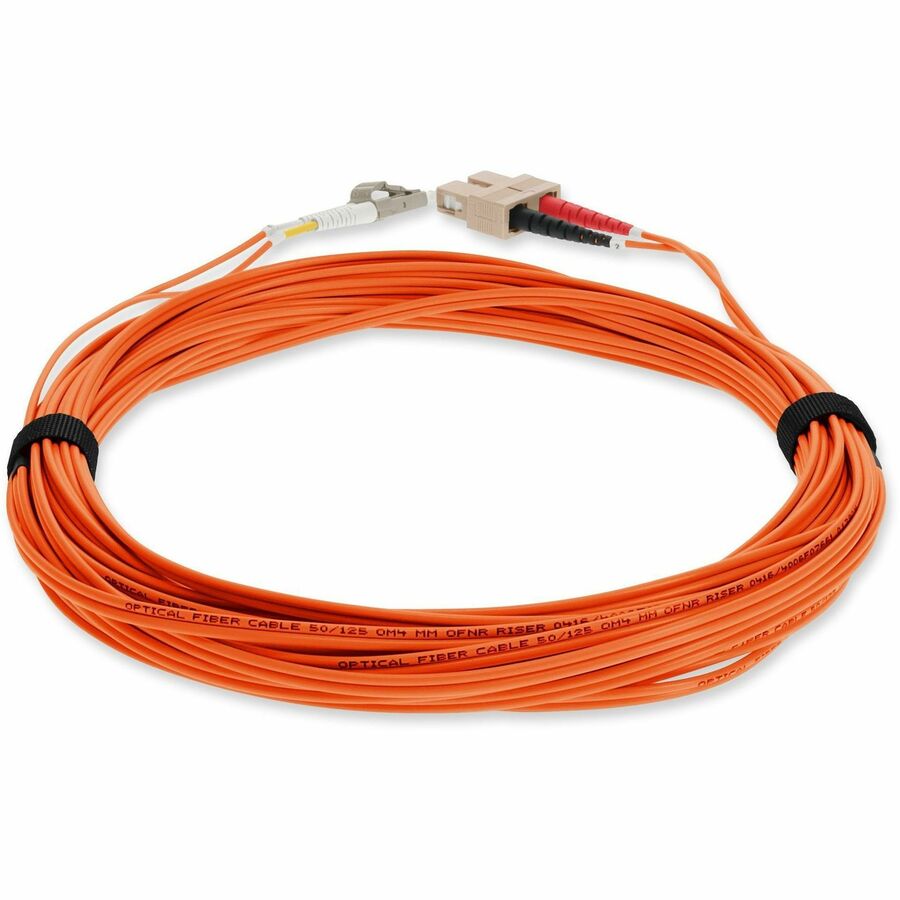 AddOn 2m LC (Male) to SC (Male) Orange OM4 Duplex Fiber OFNR (Riser-Rated) Patch Cable