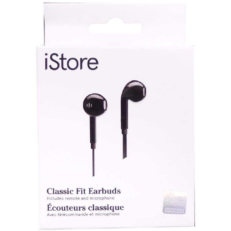 Targus iStore Classic Fit Earbuds (Glossy Black), 4.33 ft, AEH03610CAI, Wired
