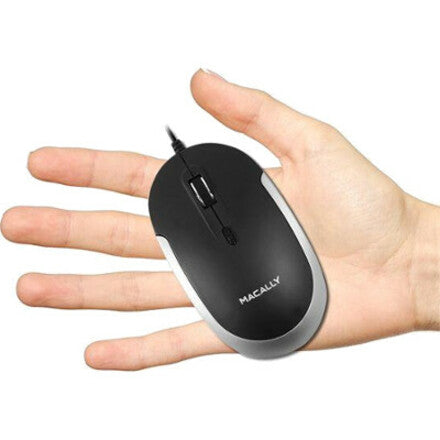 Mace Macally USB-C Optical Quiet Click Mouse for Mac/PC Black & Space Gray