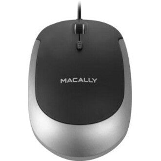 Mace Macally USB-C Optical Quiet Click Mouse for Mac/PC Black & Space Gray
