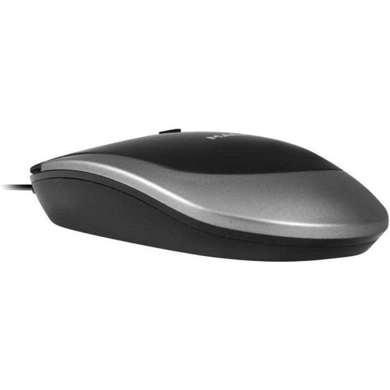 Mace Macally USB-C Optical Quiet Click Mouse for Mac/PC Black & Space Gray