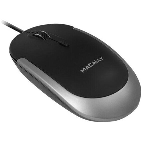 Mace Macally USB-C Optical Quiet Click Mouse for Mac/PC Black & Space Gray