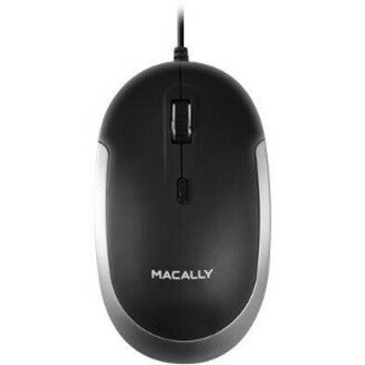 Mace Macally USB-C Optical Quiet Click Mouse for Mac/PC Black & Space Gray