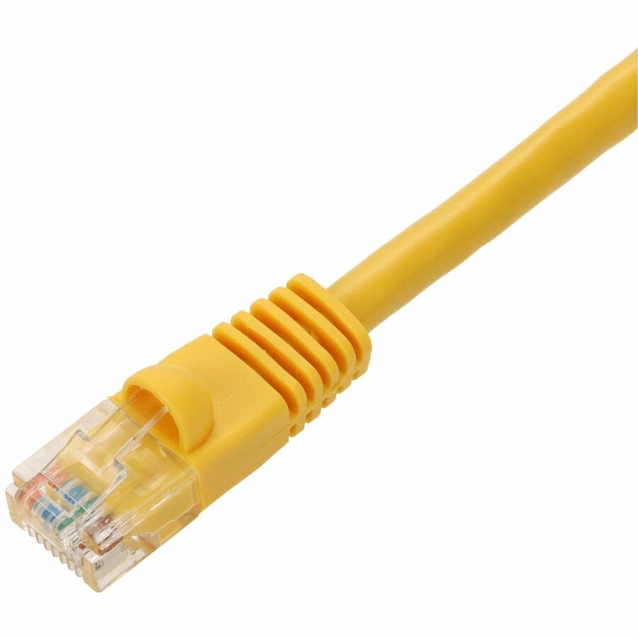 AddOn 33ft Yellow CAT 5E PVC Ethernet Cable Snagless Bubble Boot RJ-45 M/M