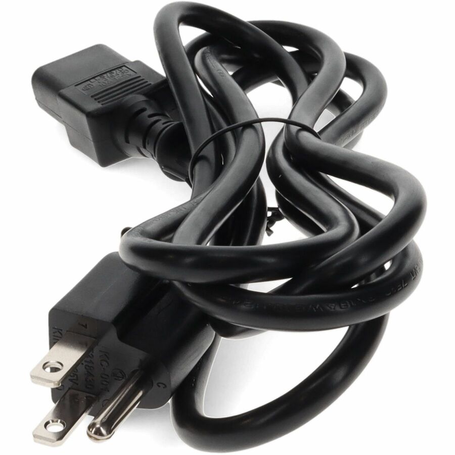 Addon 10ft C13 Female to NEMA 5-15P Male 18AWG 100-250V at 10A Black Power Cable