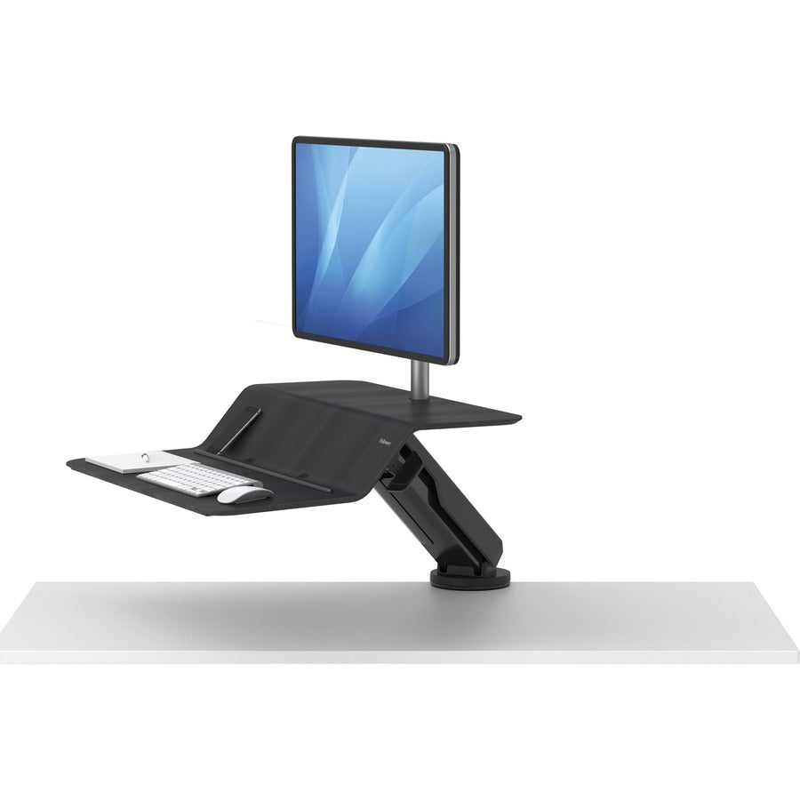 Fellowes Lotus&trade; RT Sit-Stand Workstation Black Single