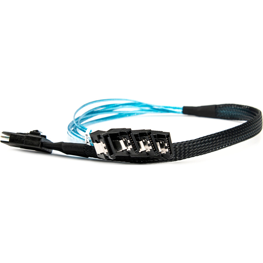 Rocstor Premium 20in Serial Attached SCSI SAS Cable - SFF-8087 to 4x Latching SATA - SAS/SATA for Hard Drive - 20in / 50cm - 1