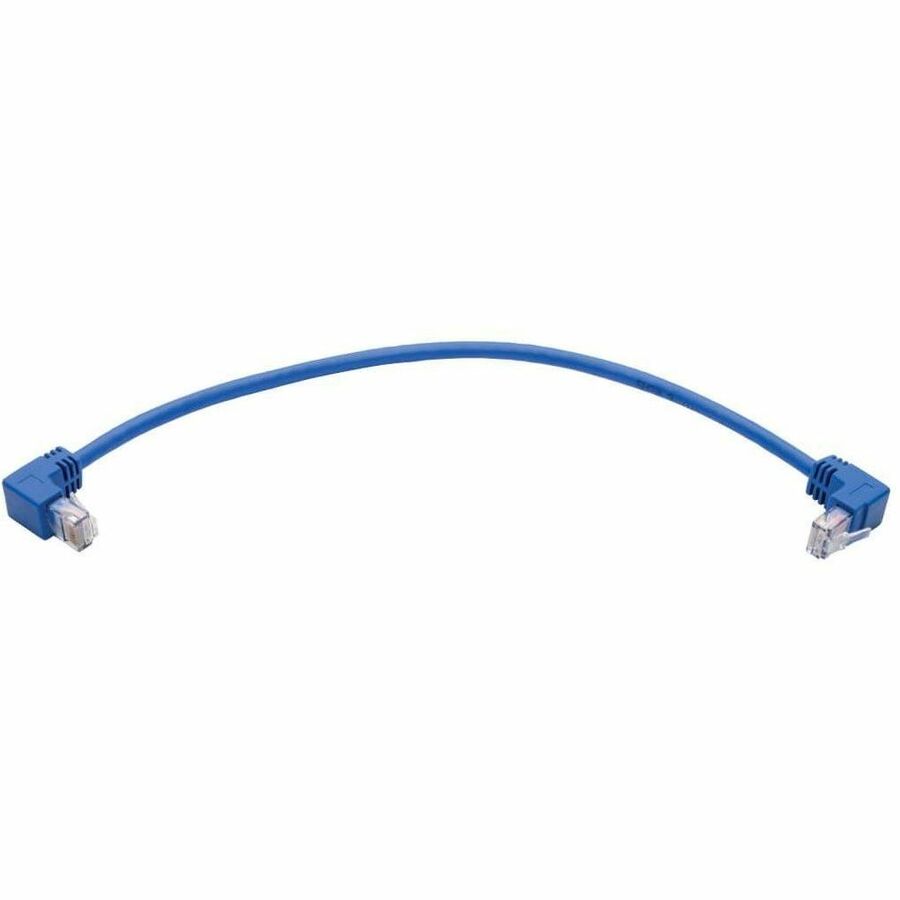 Eaton Tripp Lite Series Up/Down-Angle Cat6 Gigabit Molded UTP Ethernet Cable (RJ45 Up-Angle M to RJ45 Down-Angle M), Blue, 1 ft. (0.31 m)