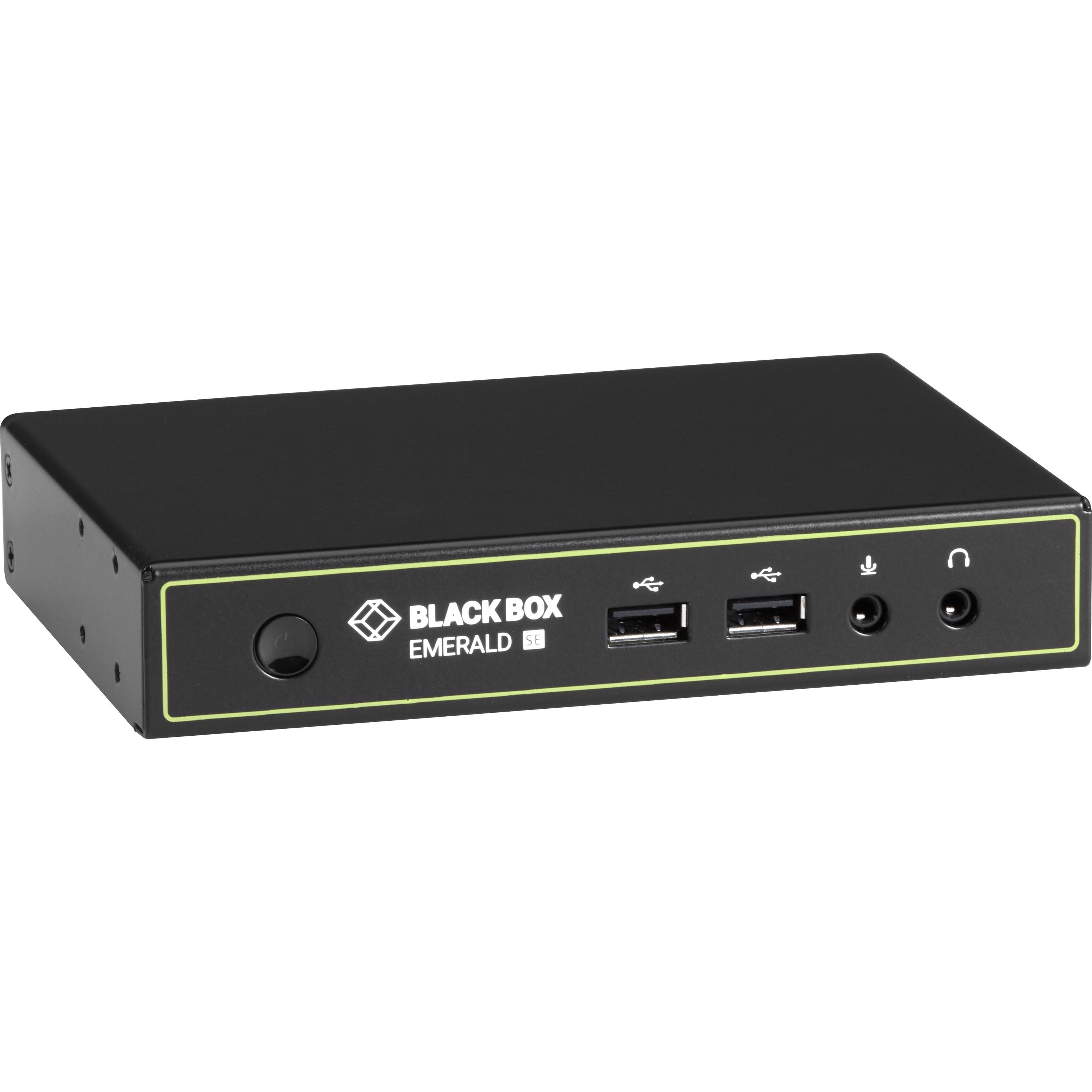 Black Emerald&reg; KVM-over-IP Receiver - Dual-Monitor, DVI-D, USB 2.0, Audio, RJ45