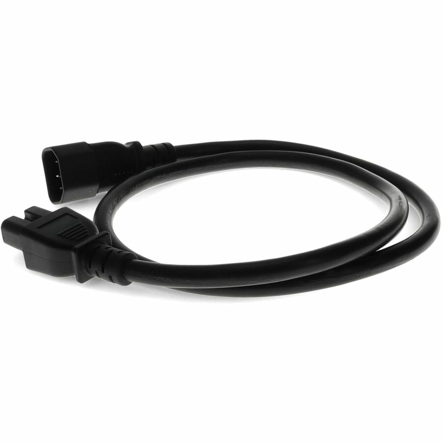 ADDON 3ft C14 Male to C15 Female 14AWG 100-250V at 10A Black Power Cable