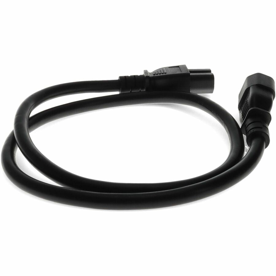ADDON 3ft C14 Male to C15 Female 14AWG 100-250V at 10A Black Power Cable